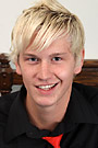 Cute blond boy Coby jerks off wearing only his red necktie!